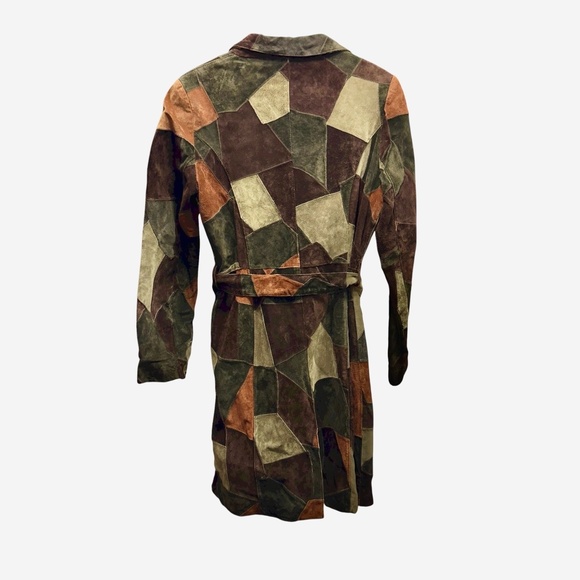 Bebe Womens Multi-color Suede Patchwork Belted Lined Vintage Tailcoat - Picture 4 of 9